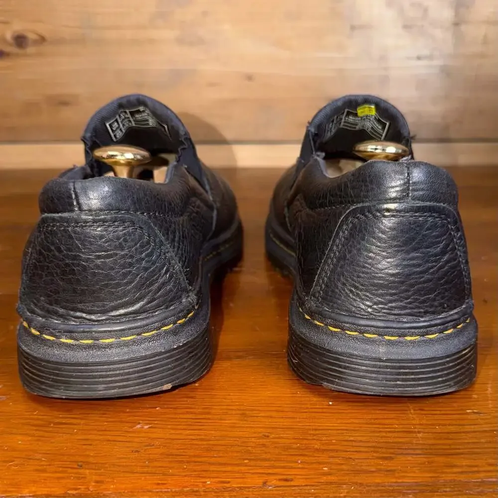 Dr. Martens Boyle Grizzly Black Leather Slip On Shoes Men's US 11 / EU 45